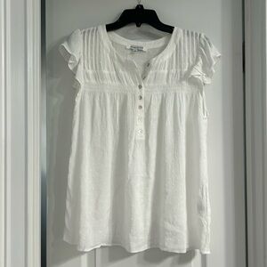 Rose and olive white cap sleeve with ruffle